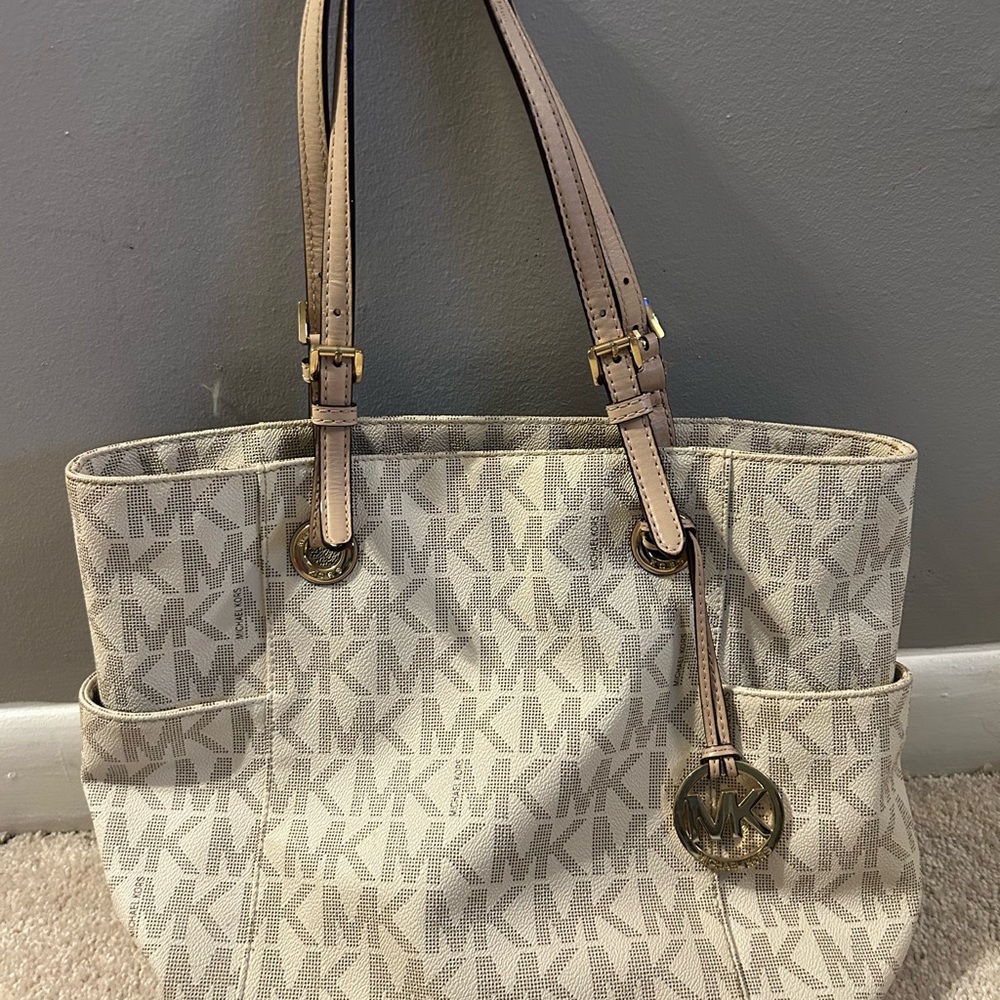 Michael Kors Cream MK Logo Tote